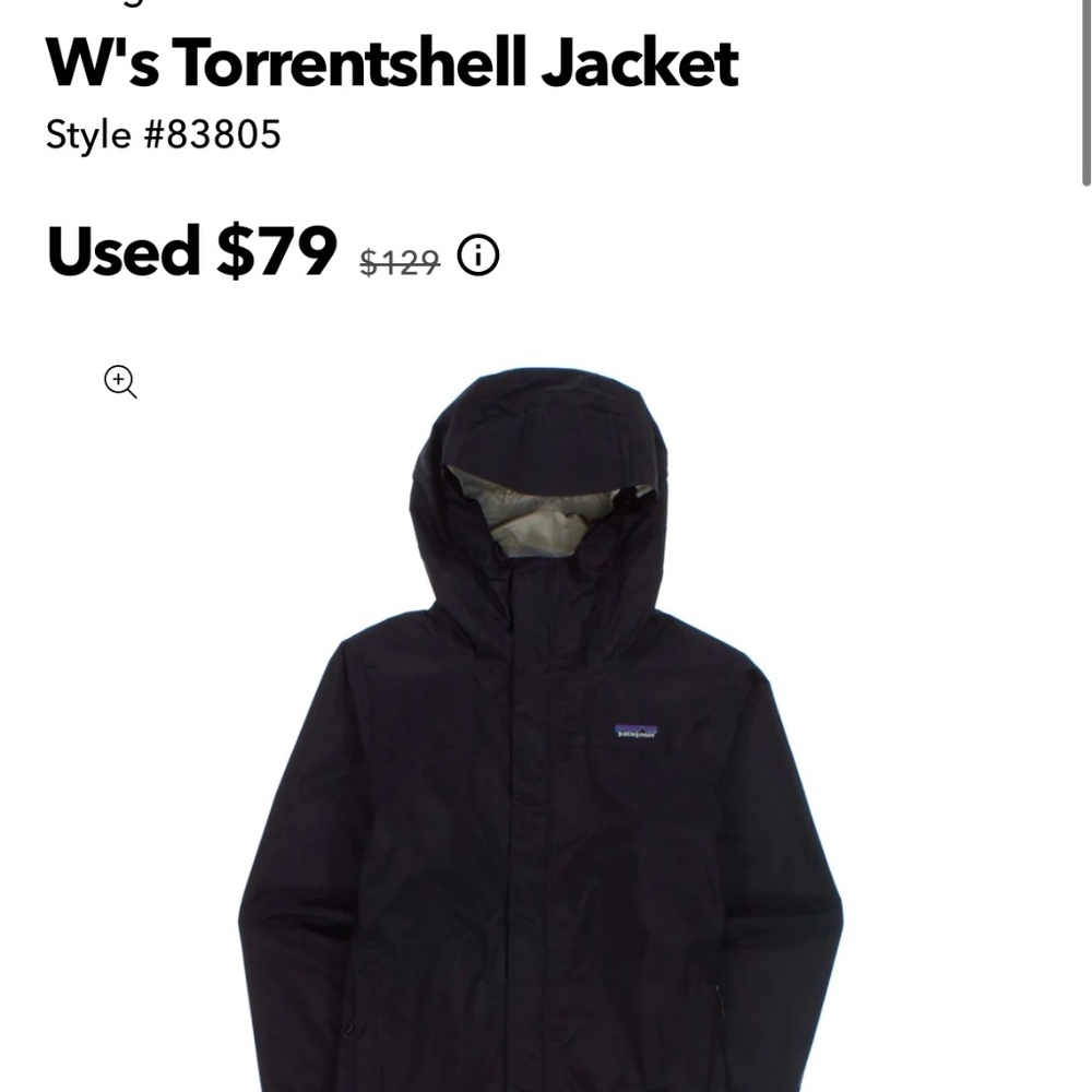 Patagonia Torrentshell black rain coat/jacket sz. L